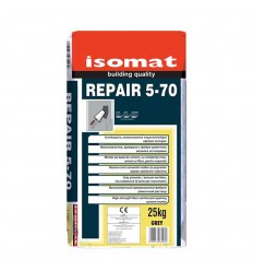 Isomat Repair 5-70 Ρητινούχο, Ινοπλισμένο, Επισκευαστικό Τσιμεντοκονίαμα Υψηλών Αντοχών, Χωρίς Διαβρωτικά Συστατικά (Γκρι) 25kg