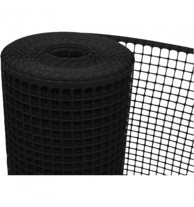 1m Ύψος Πλαστικό Πλέγμα Δίχτυ Αντιανεμικό Περίφραξης Μπαλκονιού Ενισχυμένο Μαύρο