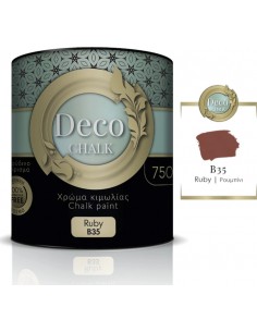 Deco Chalk Paint Χρώμα Κιμωλίας B35 Ρουμπίνι Κόκκινο 750ml