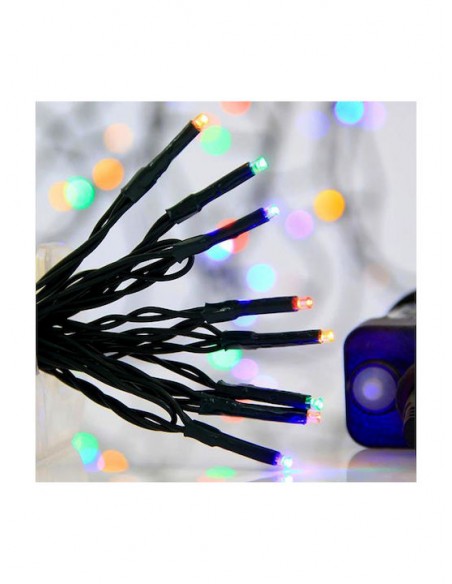 240 Λαμπάκια LED 11.95μ Πολύχρωμα σε Σειρά με Πράσινο Καλώδιο και Προγράμματα Eurolamp 600-11532