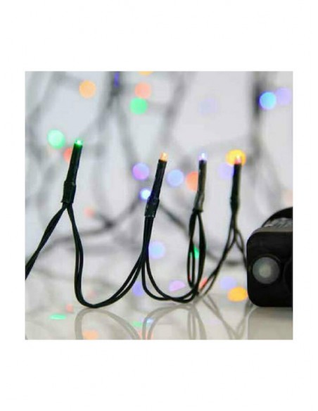 400 Λαμπάκια LED 20μ Πολύχρωμα σε Σειρά με Πράσινο Καλώδιο και Προγράμματα Eurolamp 600-11552