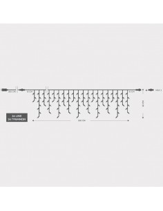 144 Λαμπάκια LED 3μ x 60εκ Θερμό Λευκό τύπου Βροχή με... 2