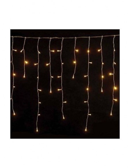 144 Λαμπάκια LED 3μ x 60εκ Θερμό Λευκό τύπου Βροχή με Διαφανές Καλώδιο Eurolamp 600-11356