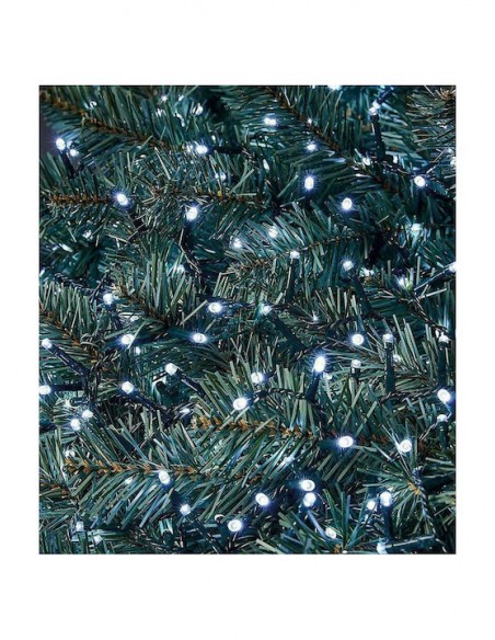240 Λαμπάκια LED 11.95μ Ψυχρό Λευκό σε Σειρά με Πράσινο Καλώδιο και Προγράμματα Eurolamp 600-11530